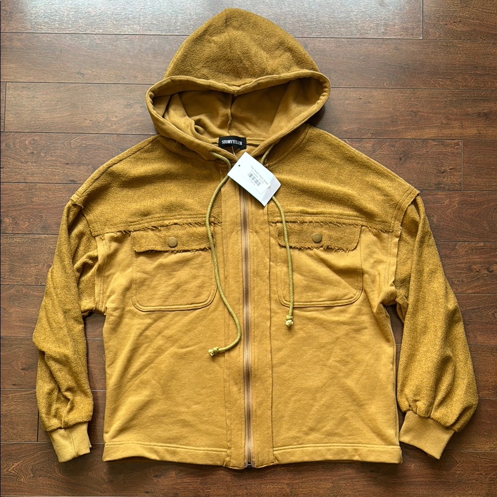 BNWT Women’s Camel Brown/Mustard Yellow Hooded Jacket